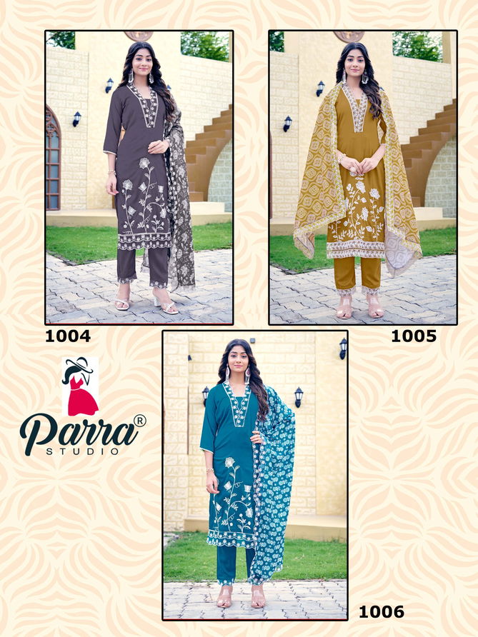 Kajal By Parra Silk Embroidery Kurti With Bottom Dupatta Wholesale Shop In Surat